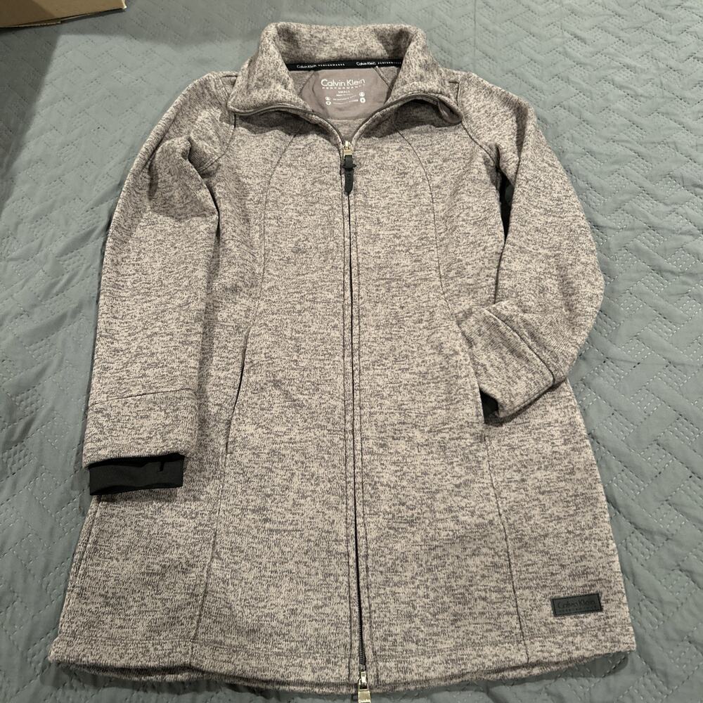 Calvin Klein Full Zip Performance Walker Jacket Women's Size S Beige No Hood